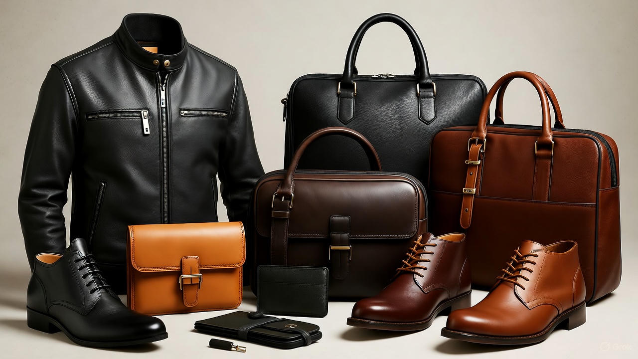 Premium leather goods footwear bags accessories from India