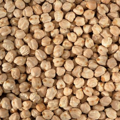 Top-down view of dry chickpeas filling the frame
